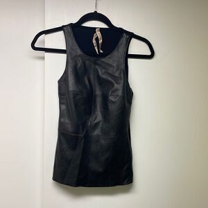 Bailey 44 Black Pleather Tank, Size XS